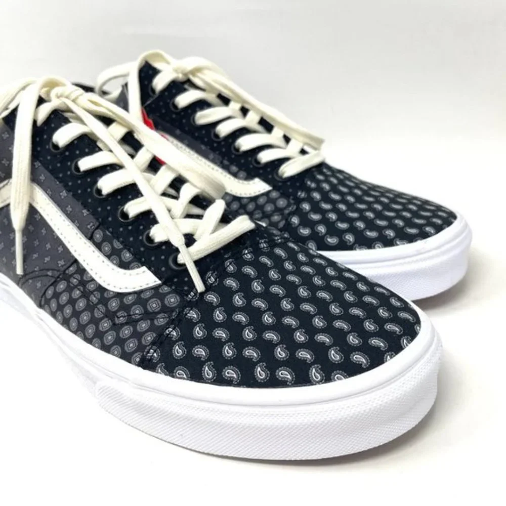 Vans Old Skool Black Womens Size Low Top Skateboarding White Canvas VN0A3WKT9XJ